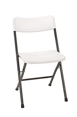 Cosco® Resin Folding Chairs, White Speckle/Pewter, Set Of 4