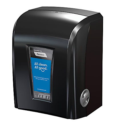 Tandem® Electronic Hybrid HWT Dispenser, 17 5/16"H x 12 7/16"W x 9 7/8"D, Black