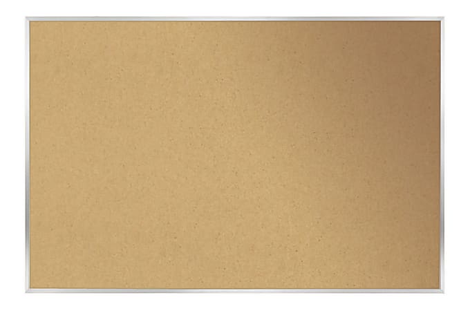 Ghent Cork Bulletin Board, 48 1/2" x 72 1/2", Aluminum Frame With Silver Finish