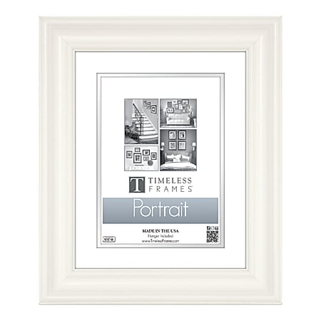 Timeless Frames Lauren Portrait Frame, 11" x 14" With Mat, White