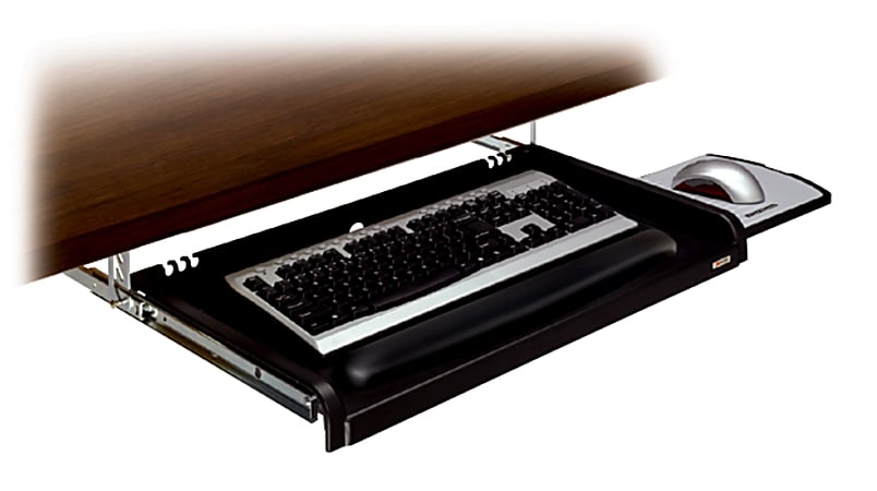 3M Underdesk Adjustable Keyboard Drawer With Wrist Rest Black