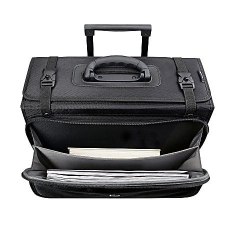 Solo New York Morgan Rolling Hard Side Catalog Case with 17.3 Laptop Compartment Black ODP Business Solutions