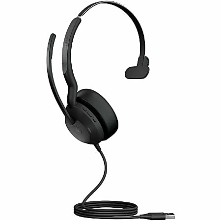 Jabra Evolve2 50 Wired/Wireless Headset, On-Ear, Monaural, Supra-Aural, 5.58' Cable, MEMS Technology