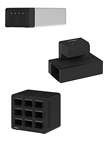 Luxor EdgePower Desktop Charging Station System, Heavy Use Bundle, Black/Silver, KBEP-9B6C9
