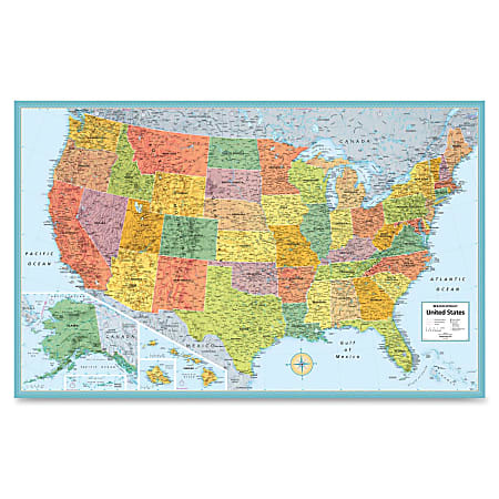 Rand McNally M-Series Wall Map, Laminated, United States, 50" x 32"