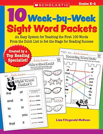 Scholastic 10 Week-By-Week Sight Word Packets