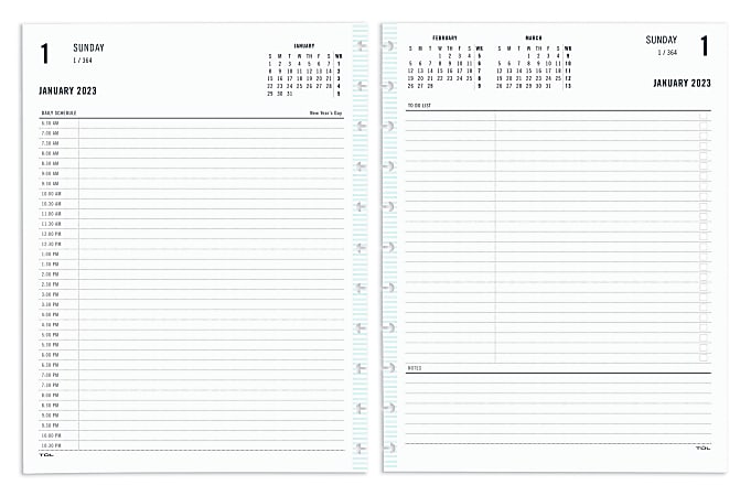 TUL® Discbound Daily Refill Pages, Letter Size, Fashion, January To December 2023