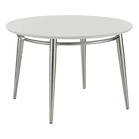 Office Star Brooklyn Round End Table, 20-1/4”H x 30”W x 30”D, Black/Brushed Nickel
