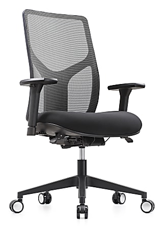 WorkPro® 4000 Series Multifunction Ergonomic Mesh/Fabric High-Back Executive Chair, Gray/Black, BIFMA Compliant