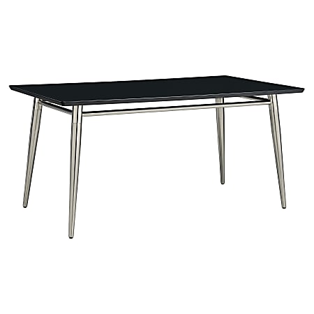 Office Star Brooklyn Rectangle Coffee Table, 16-1/4”H x 42”W x 24”D, Black/Brushed Nickel