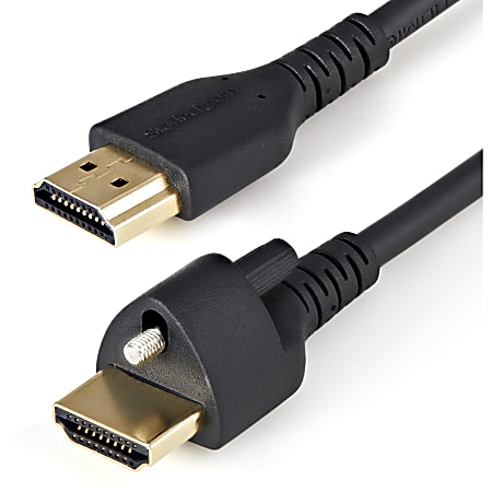 StarTech.com 2m(6ft) HDMI Cable with Locking Screw, 4K 60Hz HDR High Speed HDMI 2.0 Cable with Ethernet, Secure Locking Connector, M/M - HDMM2MLS