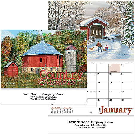 Country Memories Stapled Calendar