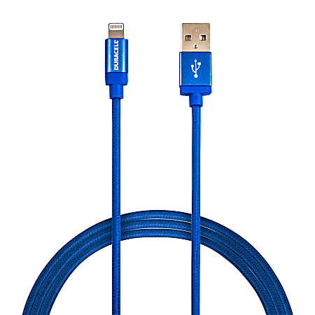Duracell® Sync & Charge Cable, Lightning, 6', Blue, LE2281