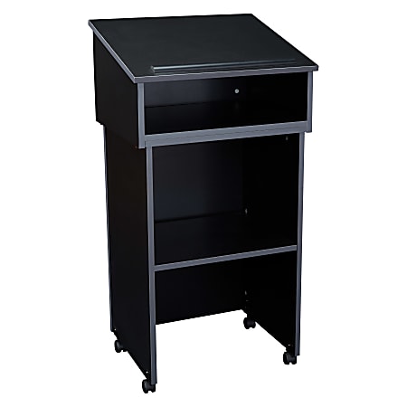Oklahoma Sound Tabletop Lectern AV Cart, 47-1/2”H x 23-3/4”W x 19-7/8”D, Black