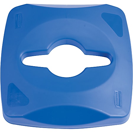 Rubbermaid Commercial Untouchable Single Stream Recycling Container Combo Lids - Square - Plastic - 4 / Carton - Blue