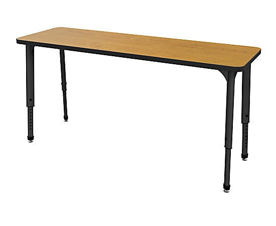 Marco Group Apex™ Series 2-Student Adjustable 660"W Student Desk, Rectangle, Solar Oak/Black