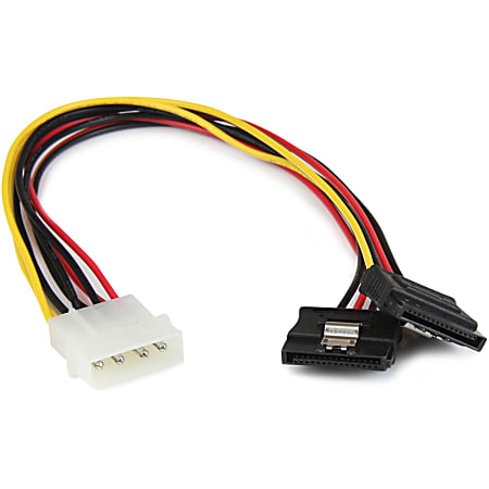 Molex to 2 SATA Dual Power Y-Splitter Adapter Cable Lead 2-Way 4Pin to 15Pin New 