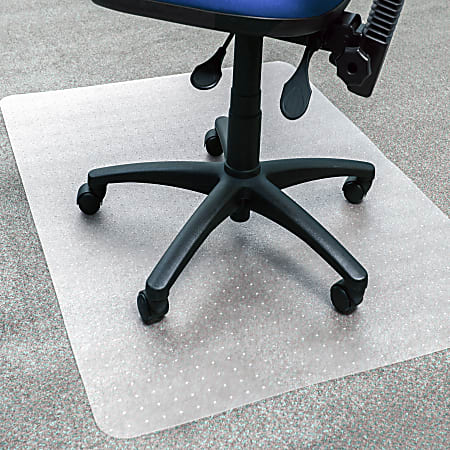Floortex® Ecotex BioPVC Chair Mat For Carpet, 53" x 45", Clear