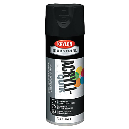 Krylon® Interior/Exterior Industrial Maintenance Paint, 12 Oz Aerosol Can, Semi-Flat Black