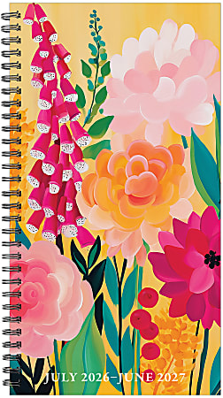 Willow Creek Press Academic Weekly/Monthly Spiral Planner, 3-1/2" x 6-1/2", Wild Garden Glow, July 2026 - June 2027, Total Qty 1