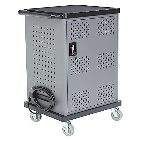 Oklahoma Sound Charging Cart, 38-1/4”H x 28”W x 22”D, Black/Charcoal