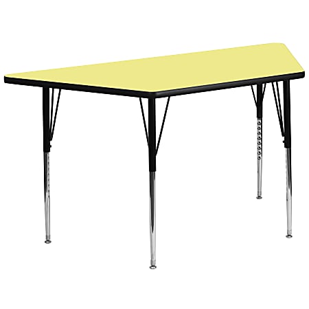 Flash Furniture Trapezoid Activity Table, 30-1/8" x 29", Yellow