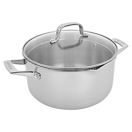 Henckels Clad H3 6-Quart Stainless Steel Dutch Oven With Lid, Silver