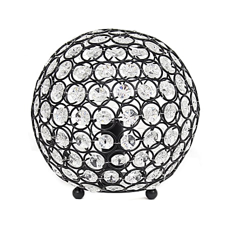 Elegant Designs Crystal Ball Table Lamp, 8"H, Restoration Bronze