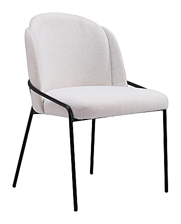 Zuo Jambi Dining Accent Chairs, Ivory, Set Of 2 Chairs