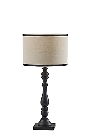 Adesso Zeek Table Lamp, 27-3/4”H, Cream Shade/Black Base