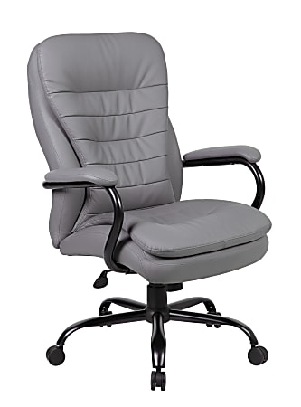 Boss Office Products CaressoftPlus™ Heavy-Duty Ergonomic Fabric High-Back Chair, Gray