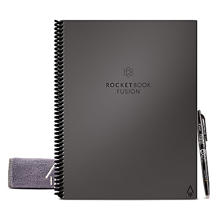 Rocketbook Fusion Smart Reusable Notebook, 8-1/2" x 11", 7 Subjects, 21 Sheets, Gray