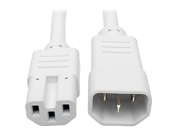 Eaton Tripp Lite Series Power Cord C14 to C15 - Heavy-Duty, 15A, 250V, 14 AWG, 3 ft. (0.91 m), White - Power cable - IEC 60320 C14 to IEC 60320 C15 - 250 V - 15 A - 3 ft - molded - white