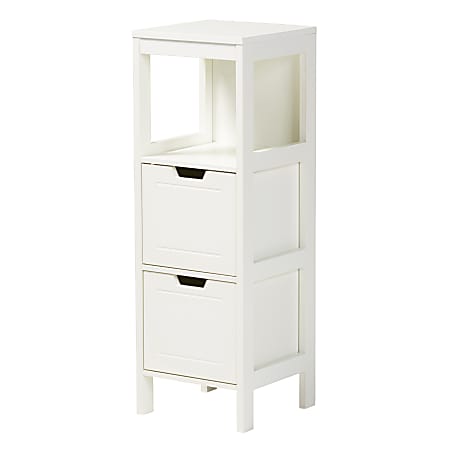Baxton Studio Reuben 2-Drawer Storage Cabinet, White