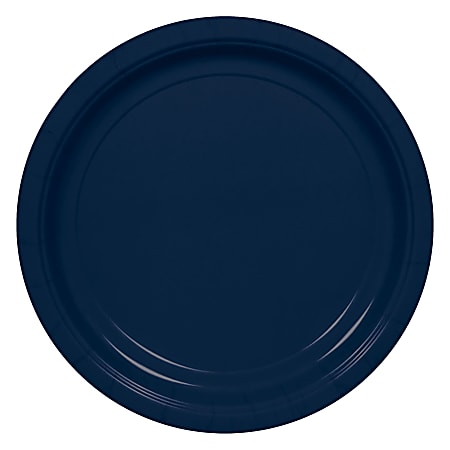 Amscan Round Paper Plates, 9", True Navy, Pack Of 150 Plates