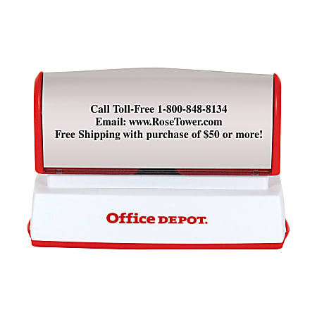Custom Office Depot® Brand Pre-Inked Stamp, 9/16" x 2-15/16" Impression