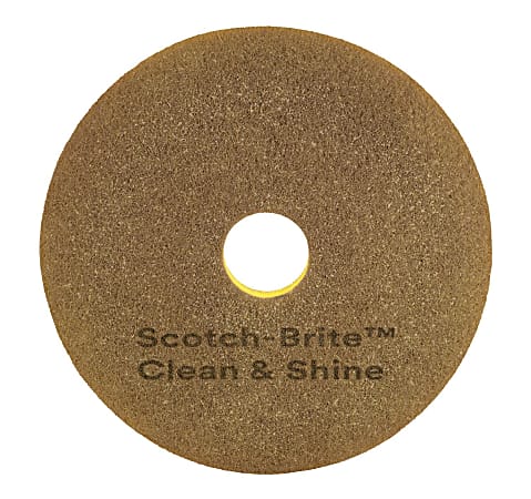 Scotch-Brite™ Clean & Shine Floor Pads, 13", Yellow/Gold, Case Of 5