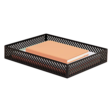 Mind Reader Metal Letter-Size Paper Tray, 2-1/4”H x 12-3/4”W x 9-3/4”D, Black, Total Qty 1