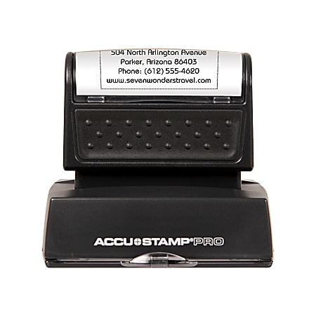 ACCU-STAMP® 50% Recycled PRO Pre-Inked Stamp With Microban®, 1 3/16" x 2" Impression