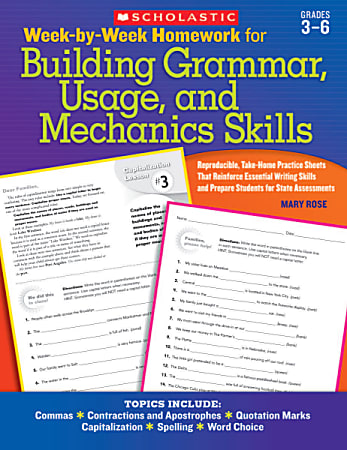 Scholastic Week-By-Week Homework For Building Grammar, Usage And Mechanics Skills