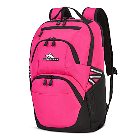High Sierra Swoop Laptop Backpack With 17" Laptop Pocket, Pink Flamingo/Black