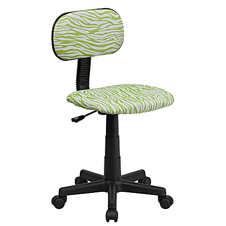 Flash Furniture Zebra Print Fabric Swivel Task Chair, Green/White/Black