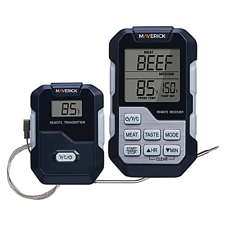 Maverick Long-Range Wireless Remote Cooking Thermometer, Single Probe, Stainless Steel/Black, HD-322