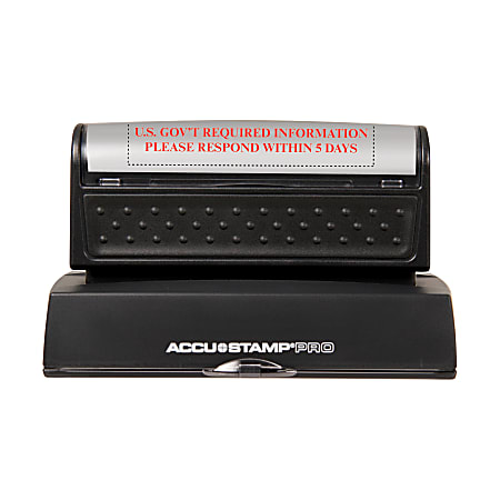 ACCU-STAMP® 50% Recycled PRO Pre-Inked Stamp With Microban®, 1" x 3 3/16" Impression