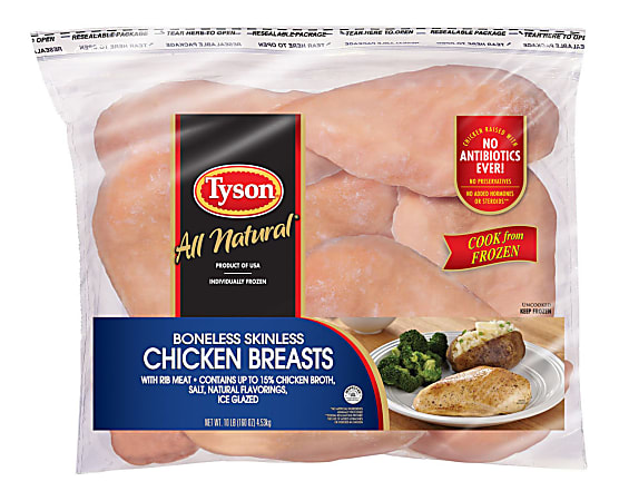 Tyson Boneless Skinless Chicken Breasts, 10 Lb