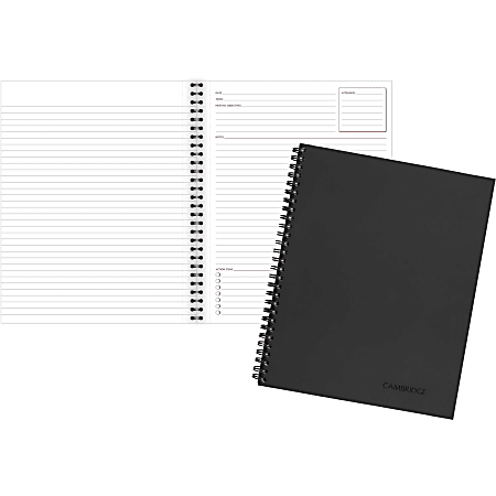 Cambridge® Limited® 30% Recycled Business Notebook, 8 1/2" x 11", 1 Subject, Legal Ruled, 80 Sheets, Black (06132)