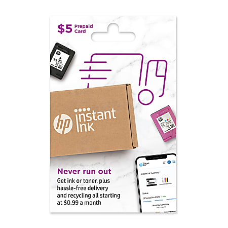HP InstInk US BHN Prepaid 5 PS Card, Monthly Subscription