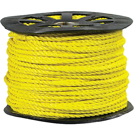 Partners Brand Twisted Polypropylene Rope, 3,800 Lb, 1/2" x 600', Yellow