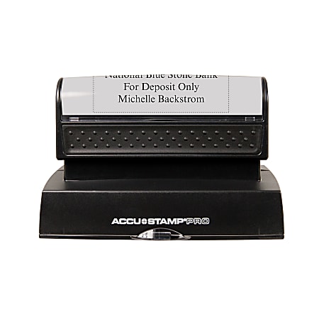 ACCU-STAMP® 50% Recycled PRO Pre-Inked Stamp With Microban®, 1 3/4" x 3 3/4" Impression