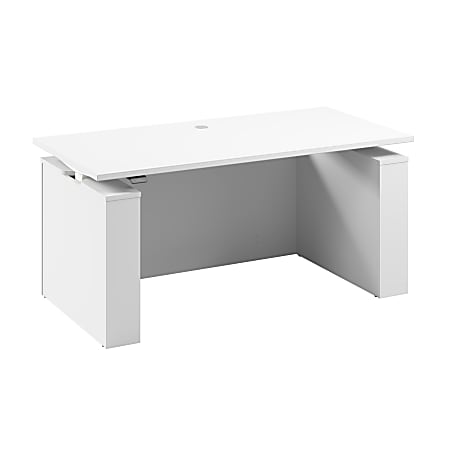 Stratus 60W x 30D Electric Height Adjustable Standing Desk with Modesty Panel, White, Standard Delivery